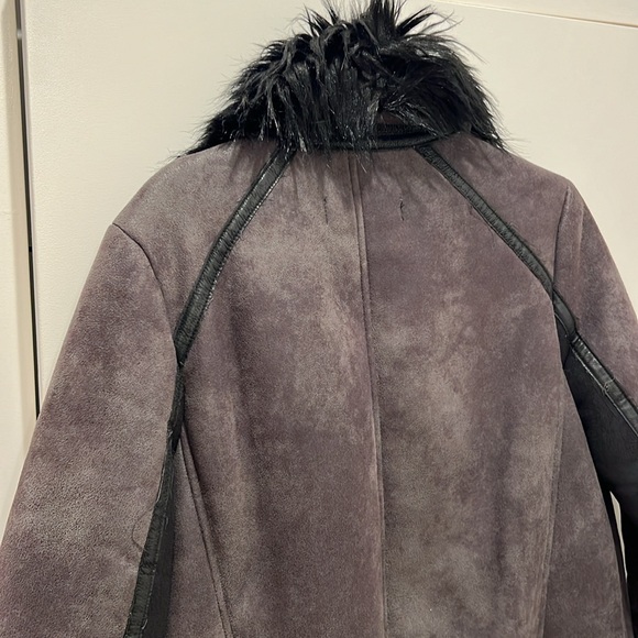 T Tahari shearling faux fur collar coat Zara mango free people Anthropologie H&M - Picture 8 of 8